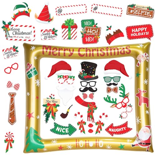 39 Stück Weihnachten Aufblasbare Fotorahmen, Bild Selfie Rahmen...