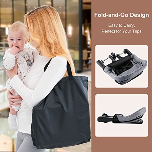 Hook On High Chair, Clip on Table Chair w/Fold-Flat Storage Feeding Seat -Attach to Fast Table Chair for Home and Travel (Red)