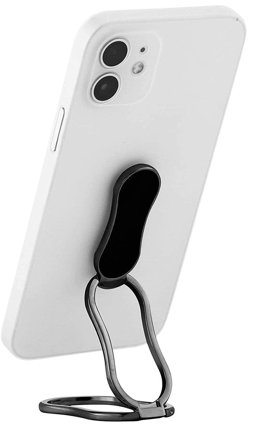 Mistronics Ring Holder Finger Kickstand Foldable Adjustable Compatible with Mobile Devices from 4 - 7 Inches, 360° Rotatable with Magnetic Car Mount - Black