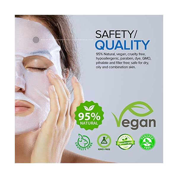 AZURE-Hyaluronic-Acid-Retinol-Anti-Aging-Sheet-Face-Mask-Hydrating-Toning-Rejuvenating-Helps-Reduce-Fine-Lines-Wrinkles-Smooths-Repairs-Elasticity-Made-in-Korea-5-Pack AZURE Hyaluronic Acid & Retinol Anti Aging Facial Mask - Dermatologist Tested - Rejuvenating & Hydrating Face Mask - Helps Reduce Fine Lines & Wrinkles, Smooths & Repairs - Korean Skin Care - 5 Pack