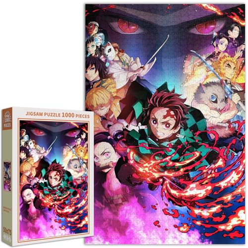 鬼滅の刃 ジグソーパズル 1000 PCS XGMZR085-鬼滅の刃 きめつのやいば ぱずる キャラクター アニメパターン 萌えグッズ 子供 ギフト 初心者向け ギフト プレゼント きめつのやいば