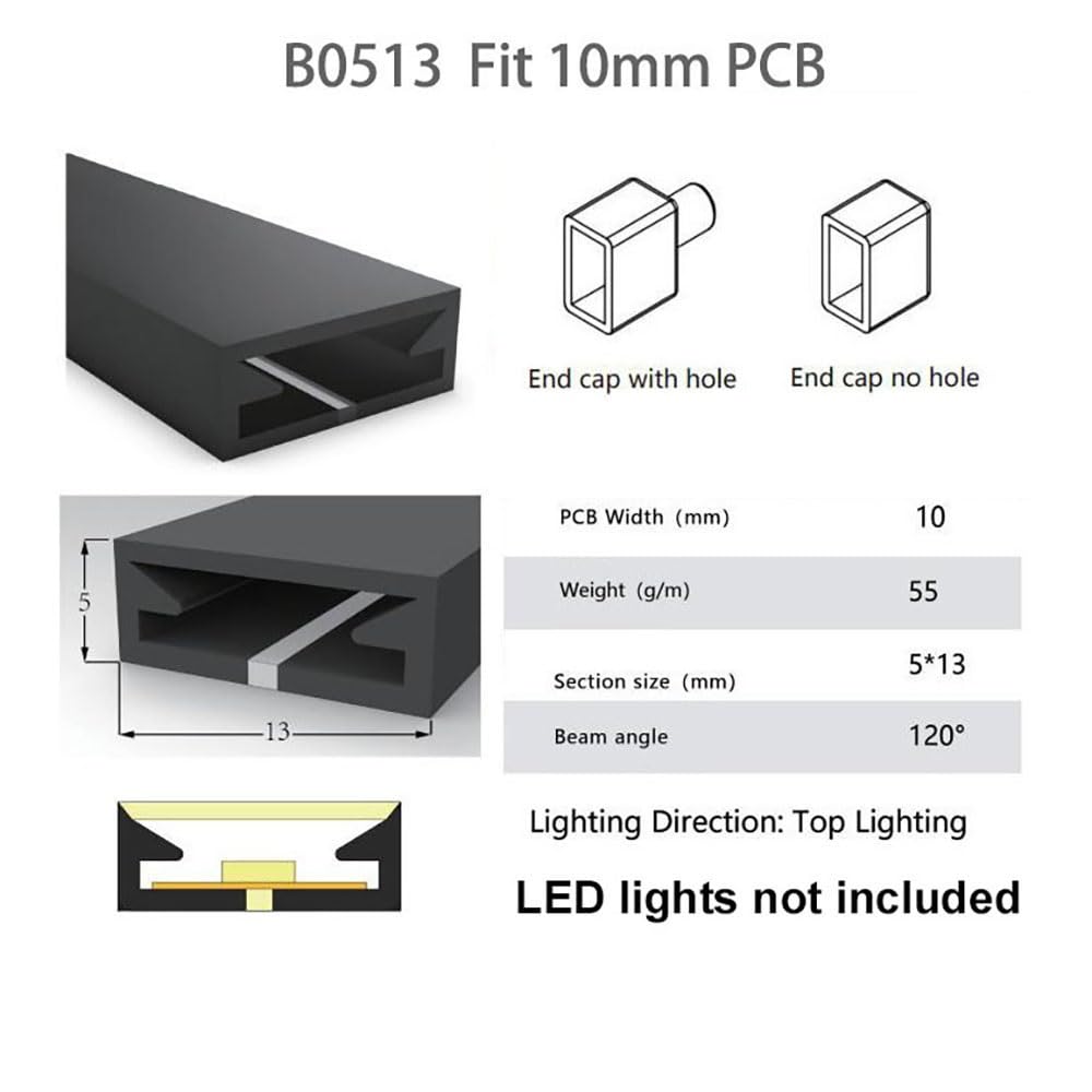 Wasserdichter, flexibler LED-Neon-Silikonschlauch – anpassbare Längen for die Außenbeleuchtung(Black,0616-4m)