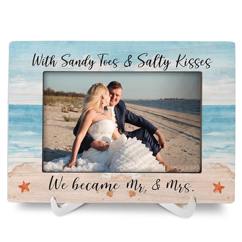Luipk Mr and Mrs Wedding Gifts 8x6 Picture Frame, Beach