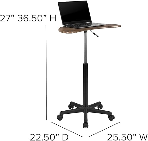 Miniatura 8 de Flash Furniture - escritorio portable para Laptop con altura ajustable y parte superior negra