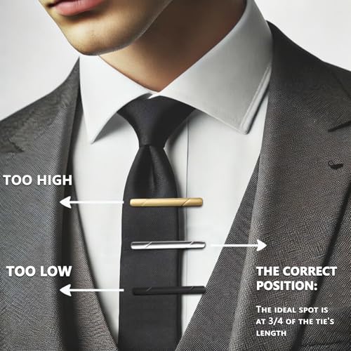 4 Pack Tie Clips for Men – Black, Gold, Blue, and Silver Tie Bar Set for Regular Ties, Elegant Gift Ideas - Thumbnail 4
