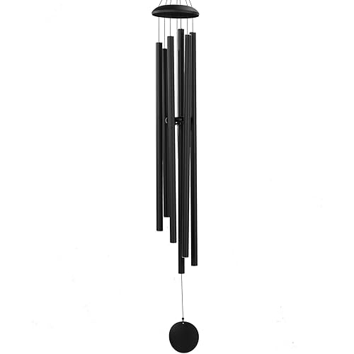 Wind-Chimes-Outdoor-Large-Decor, Deep Tone Soothing Melodic Tones Windchimes, Wind Chimes for Outside, Memorial Wind Chime Best Gift for Mom Women Grandma Neighbors（65" Black）