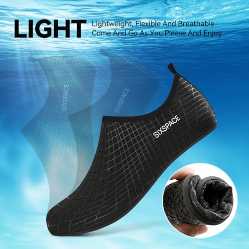 Image of Sixspace Water Shoes for Women Men Aqua Socks Swim Shower Beach Barefoot Pool Quick-Dry Non Slip Lake Surf