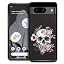 white skull pink rose
