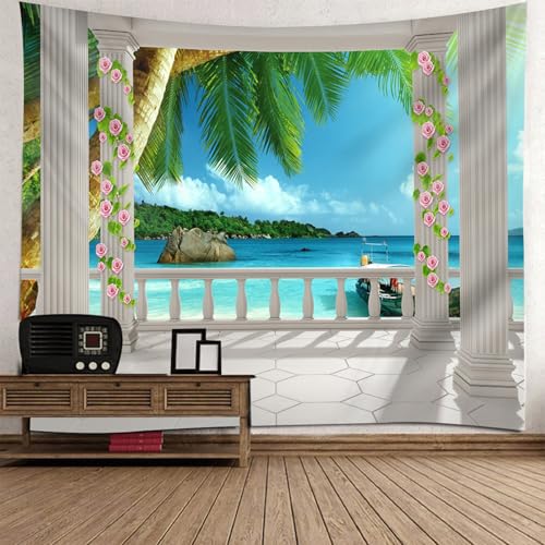 Tapisserie décoration murale grand paysage mer pour chambre ados