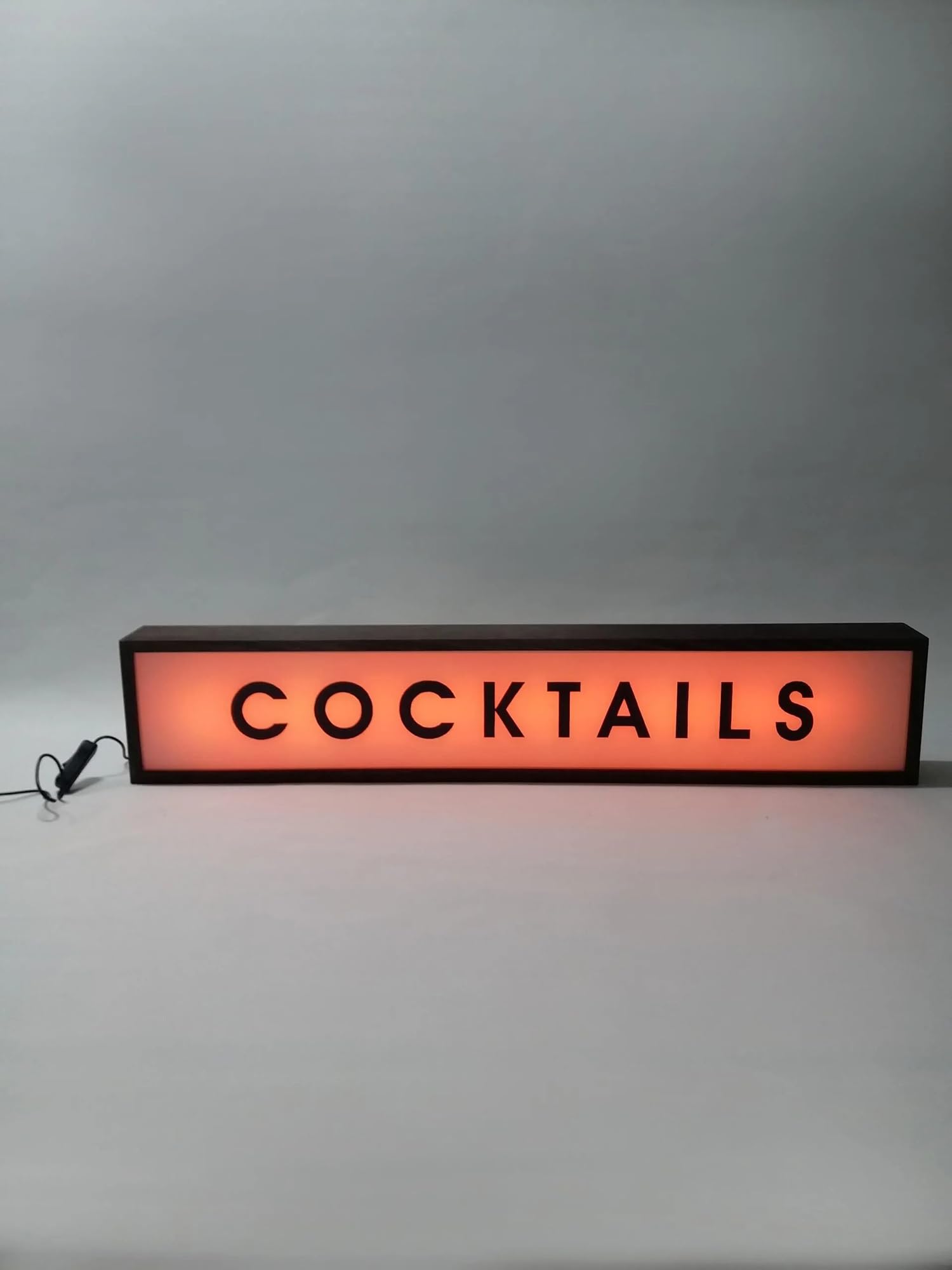 COCKTAILS Neonowy Lightbox RGB LED z pilotem zdalnego sterowania, montowany na ścianie, pulsujący, studio, znak ostrzegawczy, podświetlane światła, znak do kina, bibliotek, kawiarni, domu, firmy