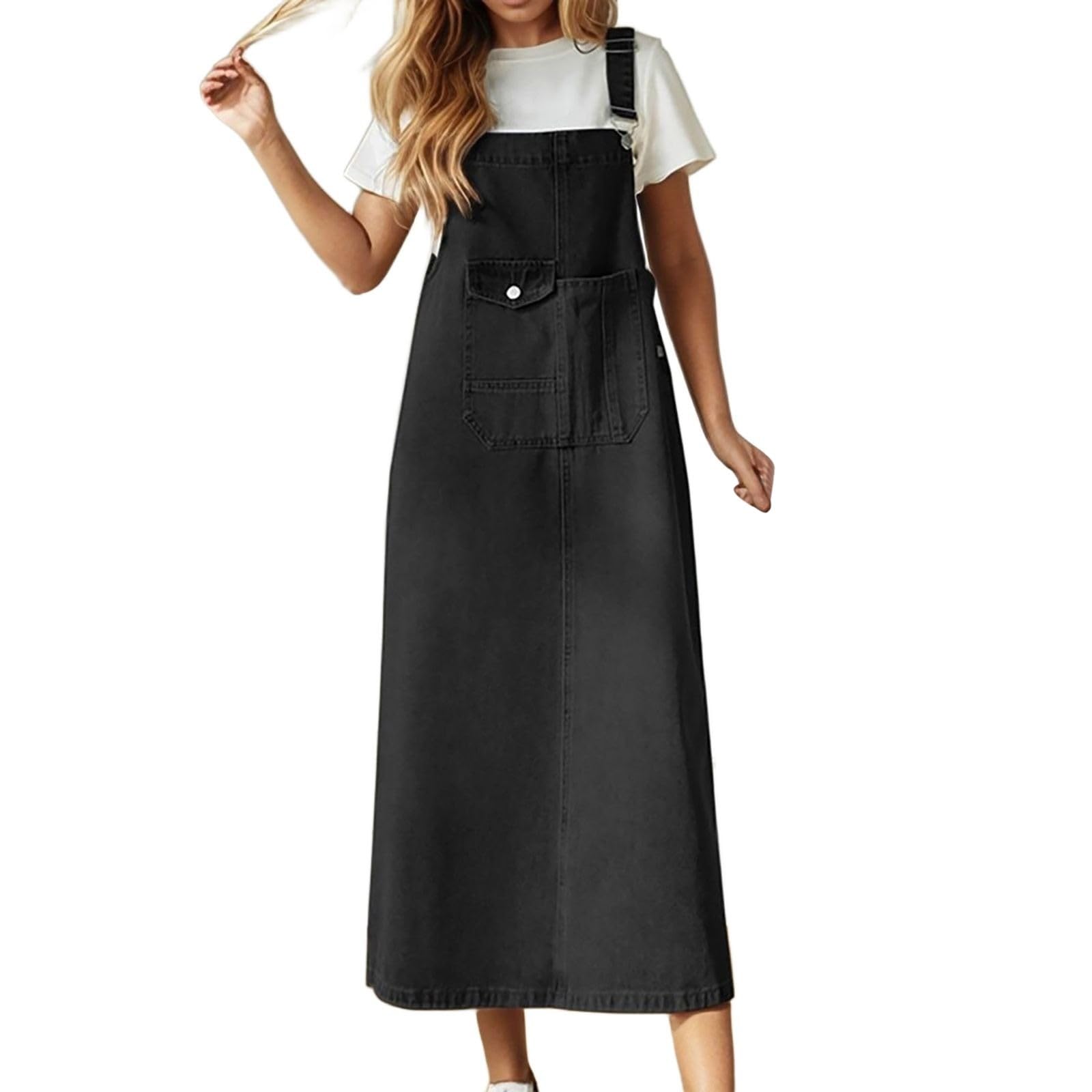 Trajes de verano para mujer, vestido casual de verano de manga corta, cómodo, uso diario, color liso, ajuste holgado, transpirable, tela suave, elegante e informal
