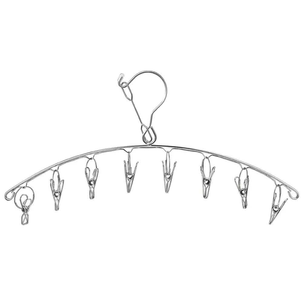 Vastra Stainless Steel Clothes Hangers Laundry Drying Hanger with 8 Clips for Bras Lingeries Underwears Socks Towels Scarfs Gloves
