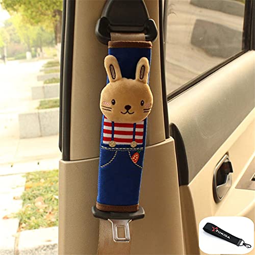 Zukida シートベルトカバー 子供 シートベルト枕 キッズ シートベルトパッド 可愛い 動物 取付簡単 カー用品 かわいい 携帯枕 キッズ カーグッズ 旅行 ウサギ