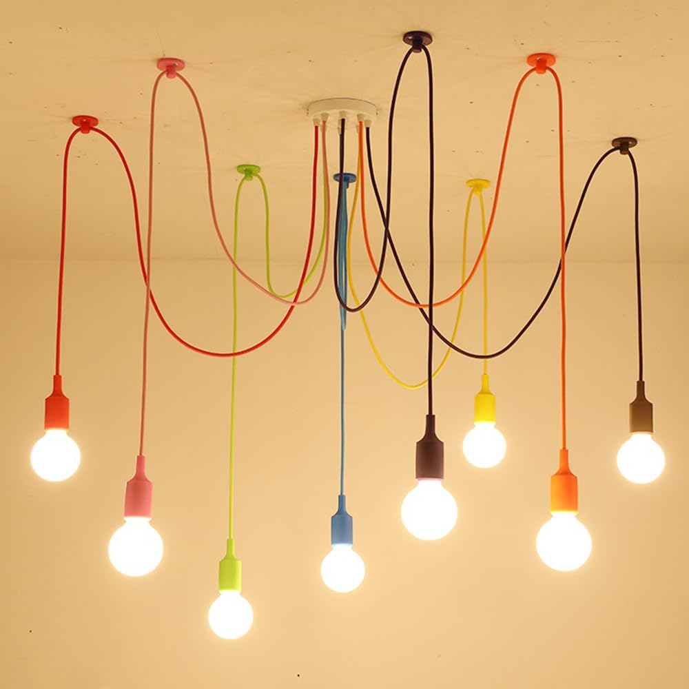 Plafonnier araignée 8 voies moderne luminaire suspension DIY E27