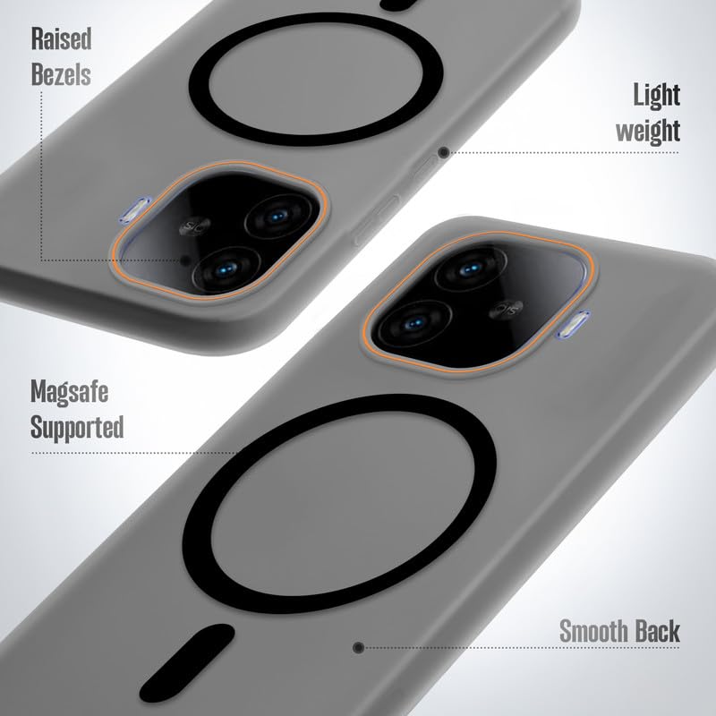 Image of Mr. Case Back Cover for iQOO Neo 10R 5G Sleek Frosted Translucent Back Only Compatible with Wireless Magnetic Accessories | Anti-Scratch Shockproof Phone Cover - Black