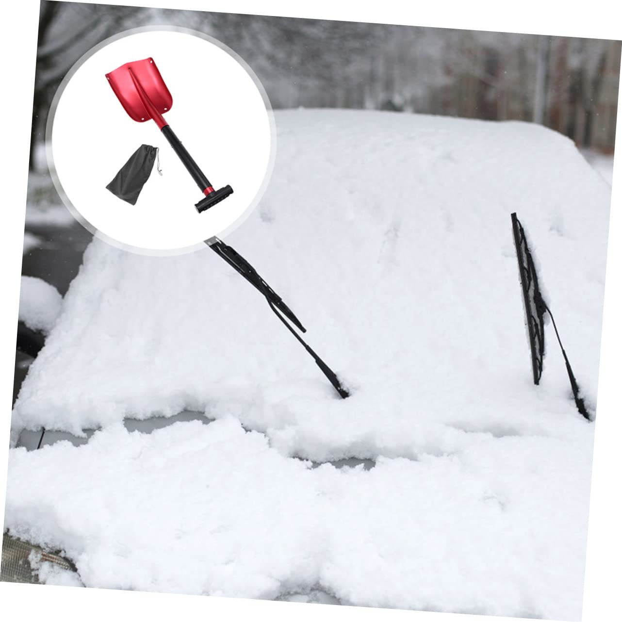 BESPORTBLE Pelle à Neige pour Voiture en Alliage D’Aluminium, Légère et Démontable, pour Retirer la Glace, Rangement Facile en Hiver