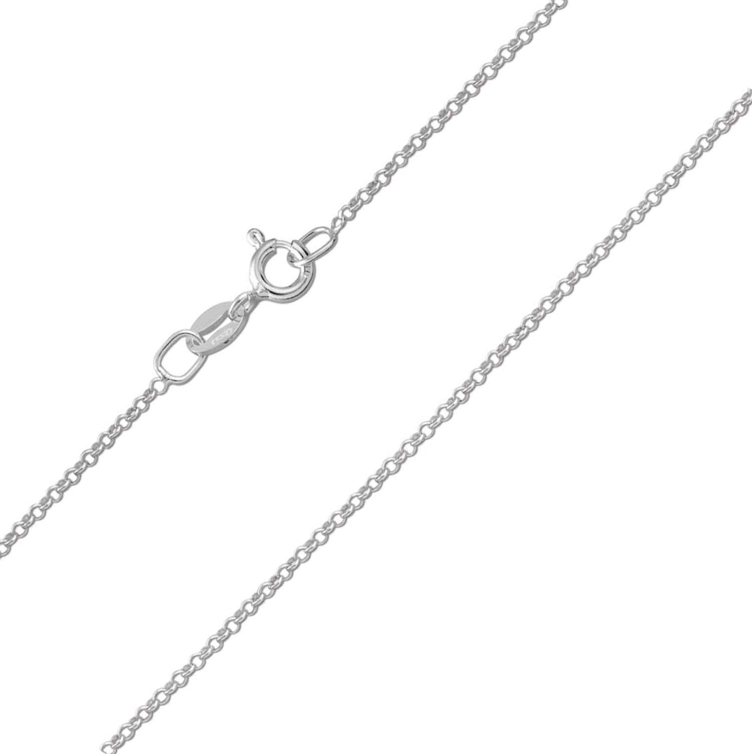 925 Sterling Silver 1.3/1.7/2.0/2.9/3.3 MM Belcher/Rolo Chain Necklace for Women Men Unisex - 16 18 20 22 24 26 28 30 32 34 36 38 40" Inch