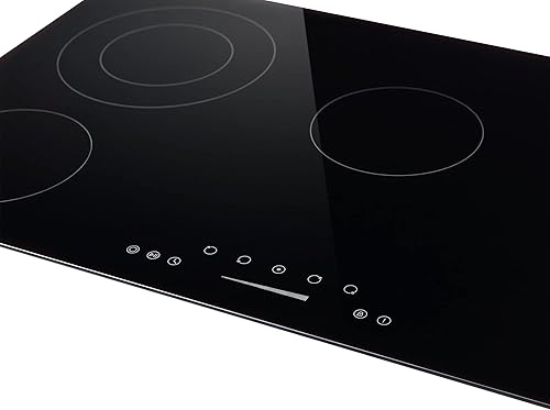 Miniatura 5 de Empava Placa de cocina eléctrica, estufa radiante con 5 quemadores con doble elemento y zona cálida, todo tipo de utensilios de cocina, 7700 W,