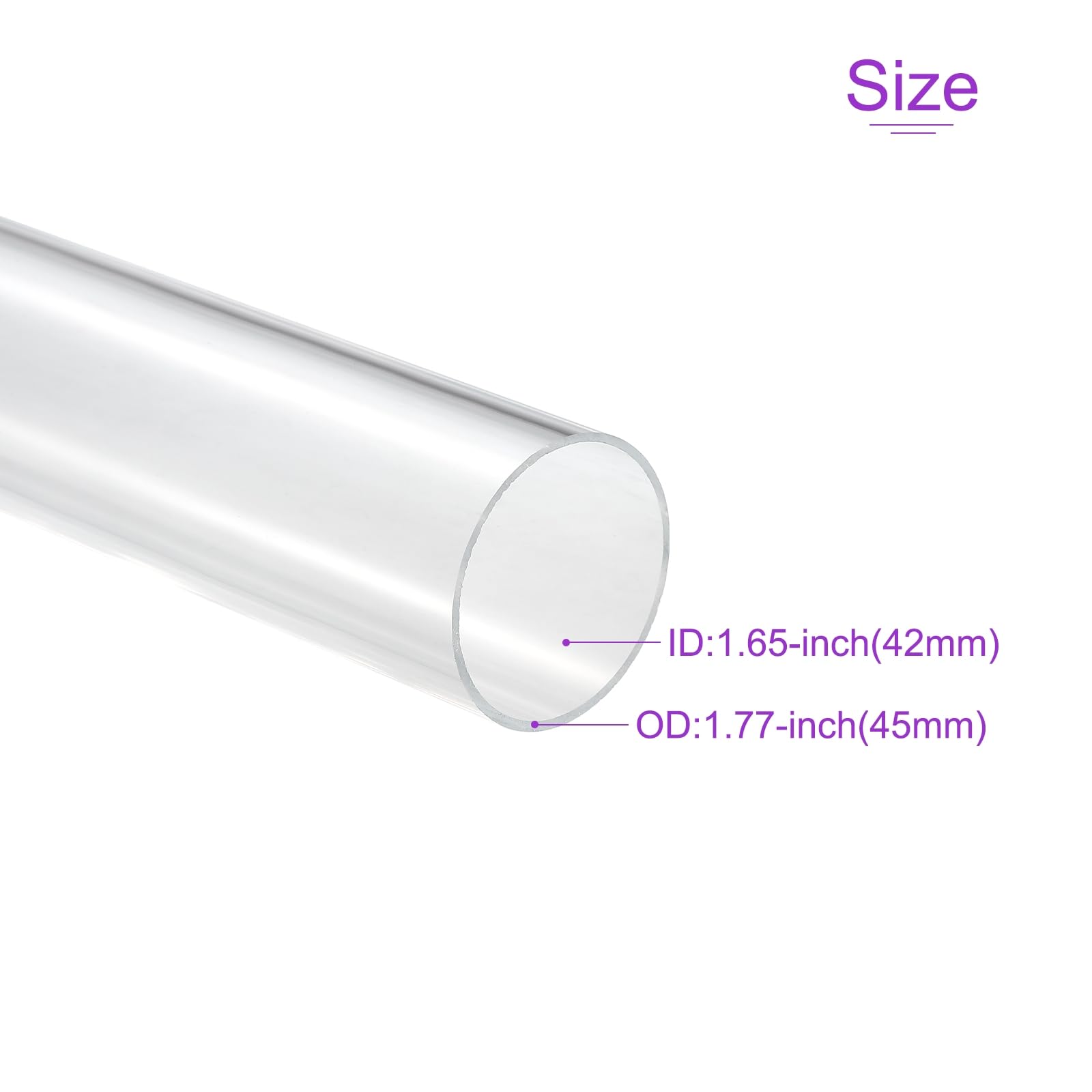 Rura Plastikowa Sztywna Akrylowa Przezroczysta 42mm x 45mm 10" do Wody Akwarium