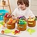 JOYIN Learning Toys Play Food Set for Toddlers, Cutting Food for Preschool Activities, Play Kitchen Accessories, Educational Toys, Color Sorting Set for Boys & Girls, Gifts for Christmas