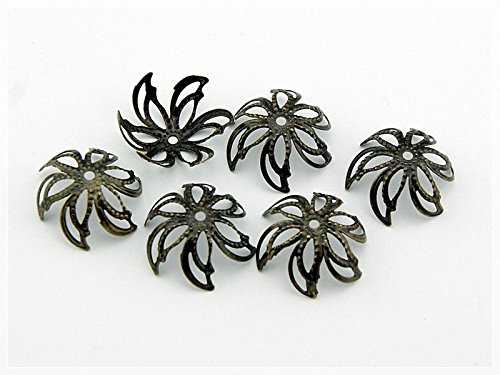 Vintage Parts capuchons en antique bronze 18 mm au design ciselé pour bijoux