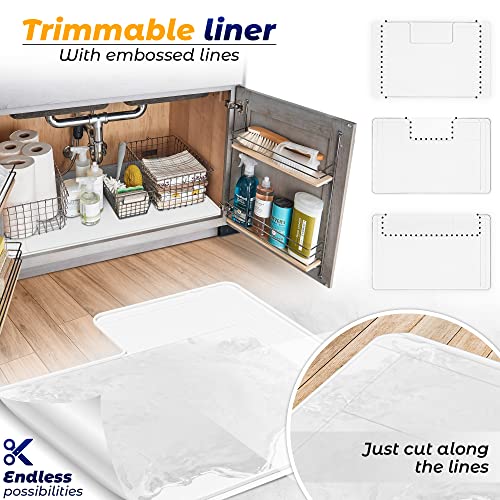 Image of Original Under Sink Mat - Adjustable Silicone, Waterproof Vanity Mat - 28 inch x 19 inch or Smaller