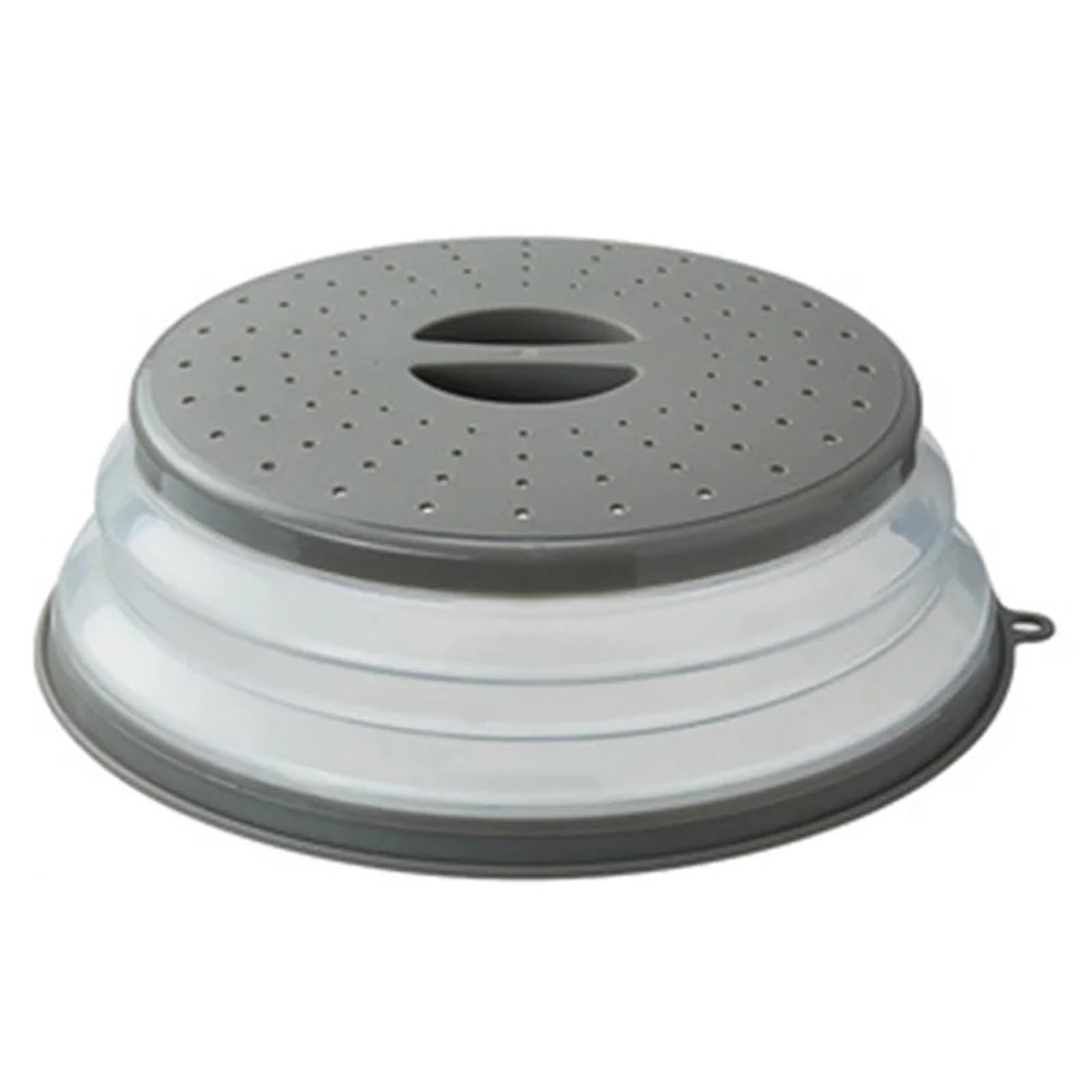 Microwave Splatter Cover Heating Folding Silicone Fresh-keeping Oil-proof Splash-proof with Hook Cooking Lids(Z7627-BU)(Z7627-GY)