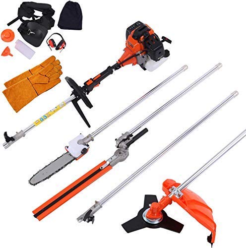 Fineshine 5 in 1 52cc Multifunction Petrol Grass Cutter Hedge Trimmer Chainsaw Brush