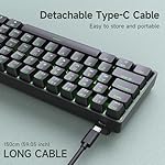 DIERYA DK61SE 60% Mechanical Gaming Keyboard, 61 Keys Anti-Ghosting, LED Backlight, Detachable USB-C, Ultra-Compact Mini Wired Keyboard with Red Linear Switch for Windows Laptop PC Gamer Typist - Image 6