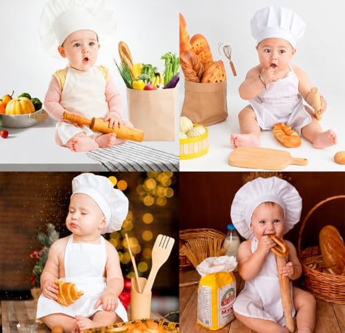 Image of BabyMoon Chef | New Born Baby Photography Shoot Props | Costume | White