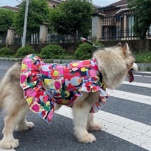 UOSIA Vestido de verão para cachorro, vestido floral para meninas, vestido de princesa para festa de