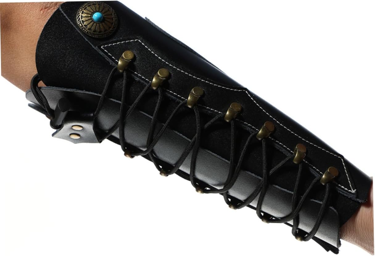 Generic Fashion PU Leather Adjustable Archery Arm Guard Lightweight Protective Gear with Safe Strap for Hunting and Practice