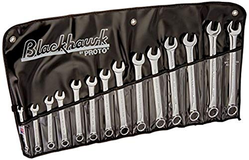 BlackhawkxProto BW-14MPT 12 Point Metric Comb Wrench Set,Full Polish Finsh,14-pc