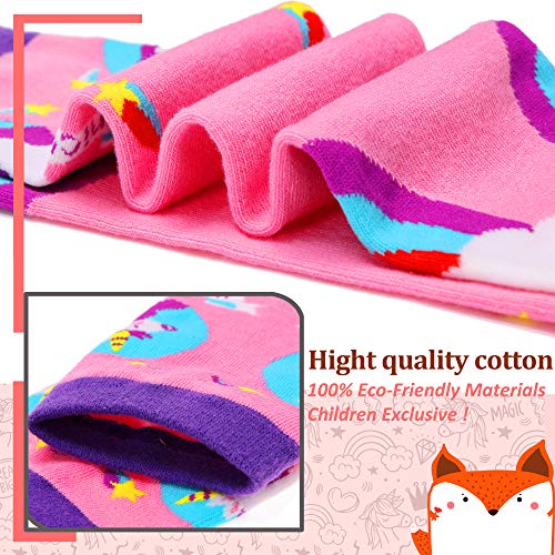 Image of MOGGEI 6 Pairs Kids Girls Knee High Socks Gift Long Crazy Silly Tall Funny Boot Cute Animal Child Fun Socks