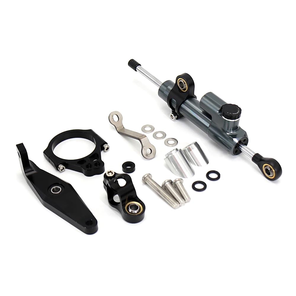 Adjustable Steering Damper Stabilizer with Mount Bracket Compatible with Yamaha MT09 2021-2023, MT09 SP 2021-2024, XSR900 2022 2023 (Titanium)