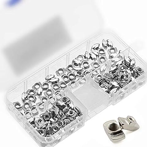 150Pcs 2020 Series M3 M4 M5 European Aluminum Extrusions Slim T-Nut Hammer Head Fastener Nut Assortment Kit by PPX Cover