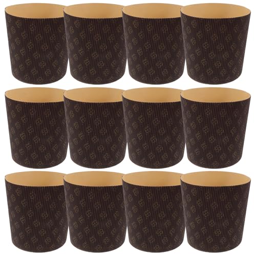 YARNOW Molde para Hornear Muffins de 4 Pulgadas, 25 Piezas, Papel Resistente Grasa y Agua, Color Café Ondulado, Capacillos para Cupcakes, Adecuado para Hornear Pan, Magdalenas y Dulces