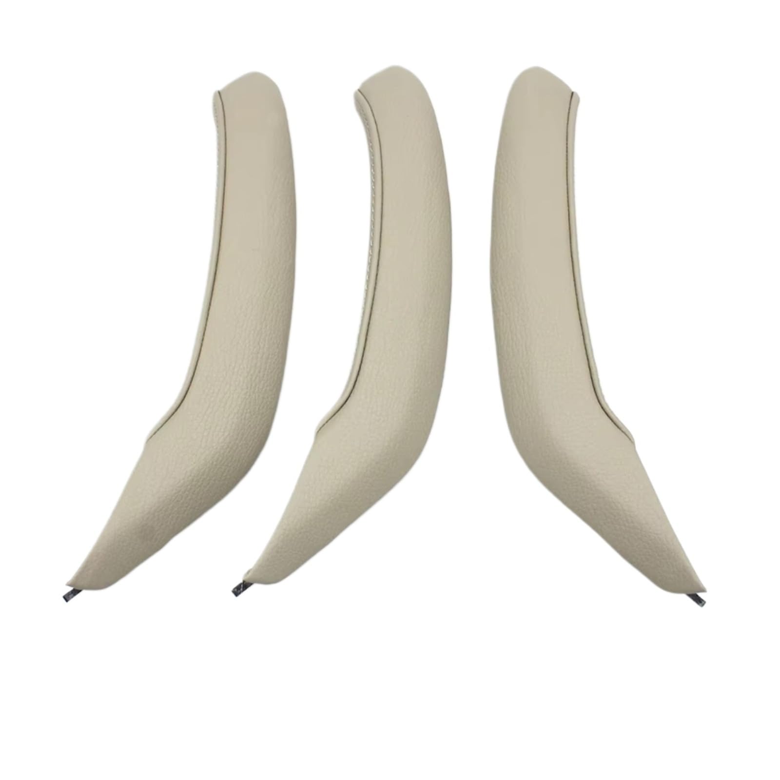 3PCS Set Car Interior Left Right Passenger Door Handle Grab Leather Cover Trim Replacemen…