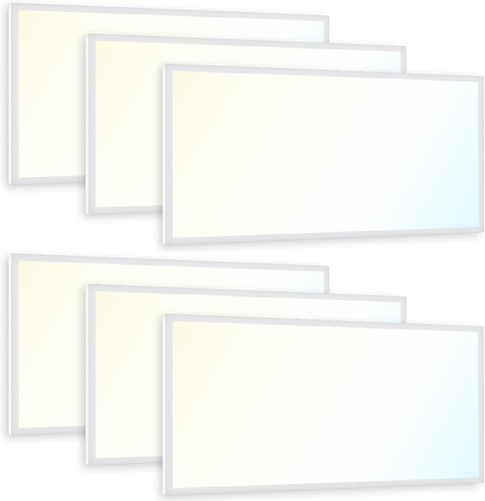 Sunco 6 Pack 2x4 LED Flat Panel Light Drop Ceiling Office Fixture, 7500LM, Selectable Features, 40W/50W/60W, 4000K/5000K/6000K, Dimmable (0-10V), Surface or Suspension Mount, Dustproof ETL