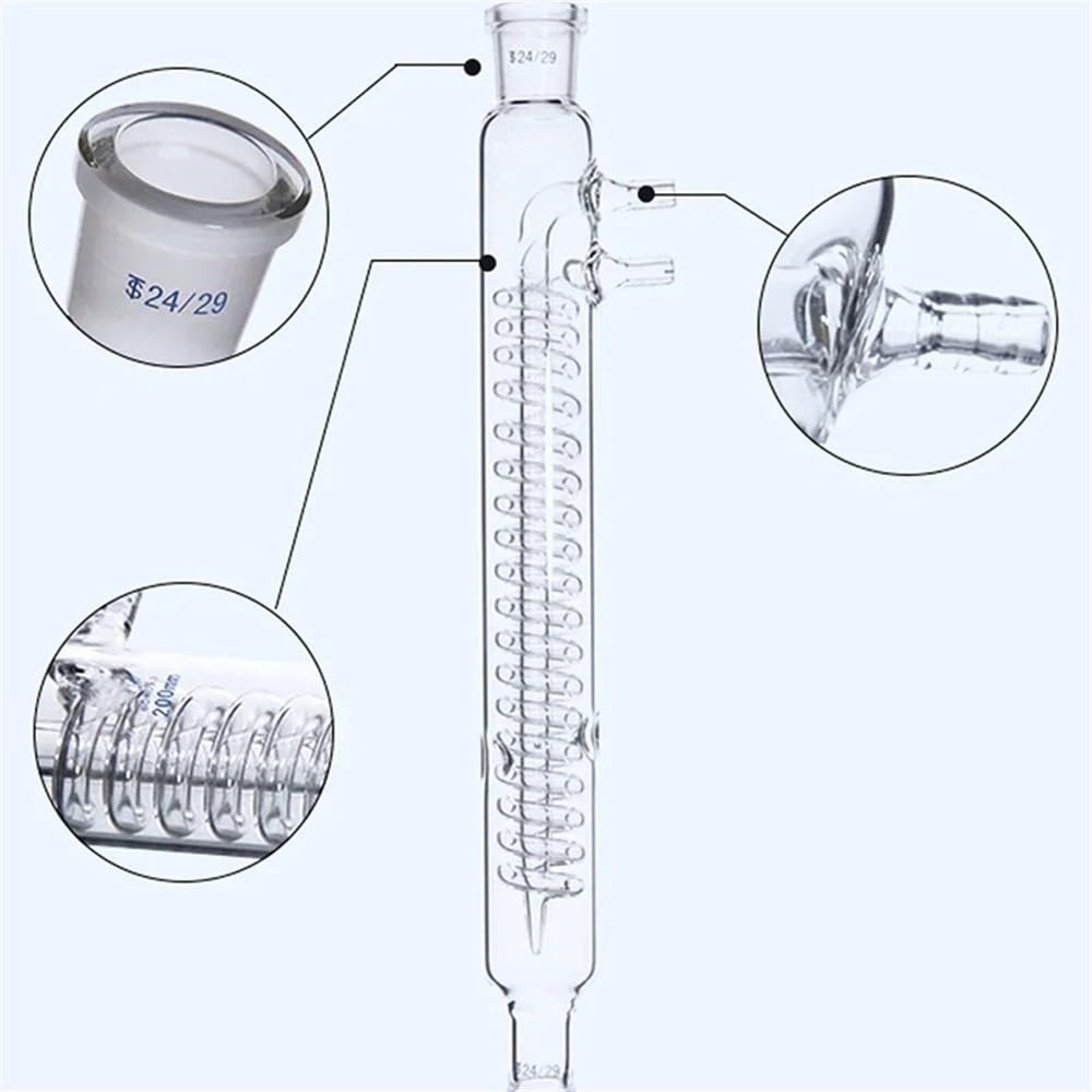 Sprzęt laboratoryjny 200/300/400 mm 24/29 szkło borokrzemowe skraplacz laboratoryjny eksperyment ze szkła laboratoryjnego (400 mm)
