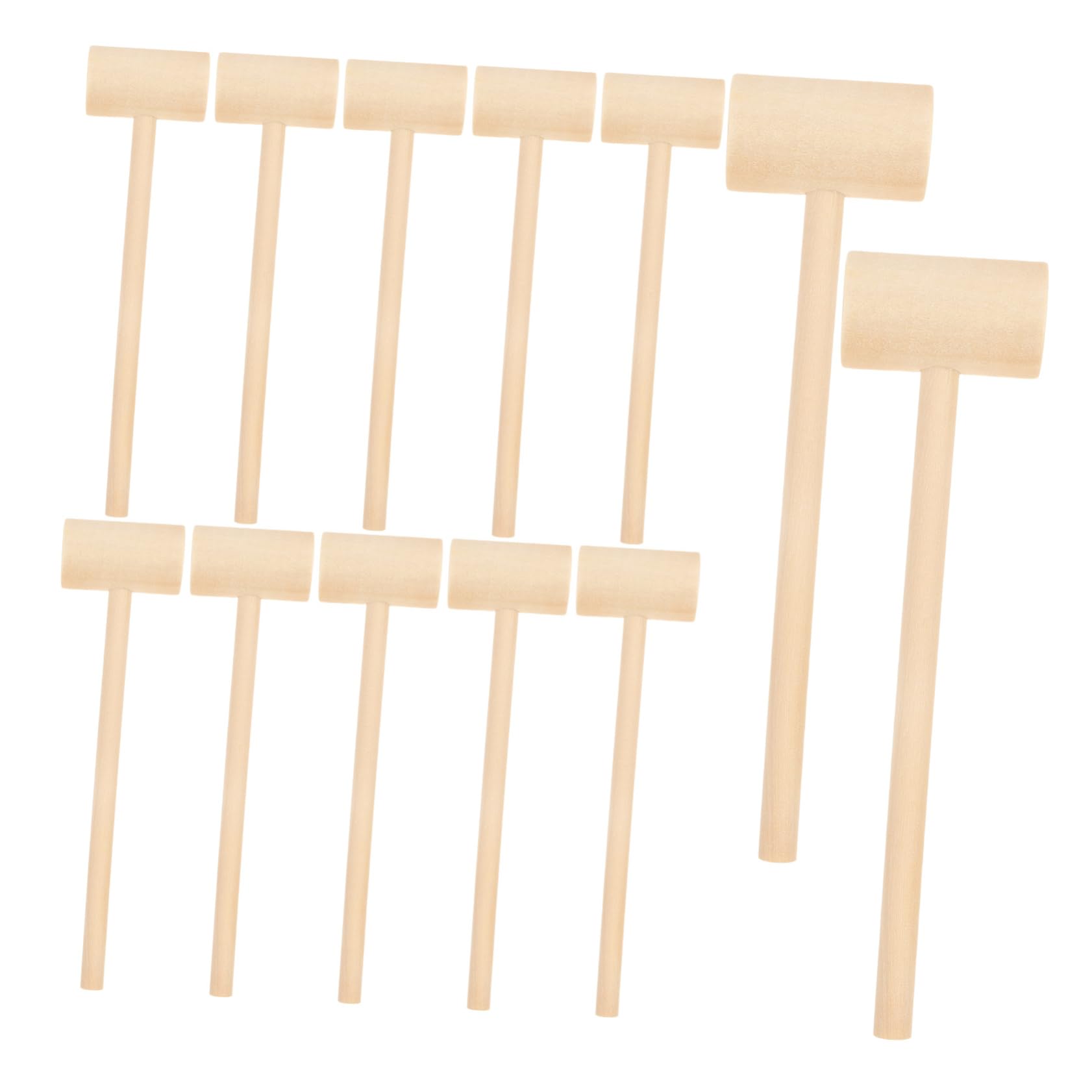ERINGOGO 12Pcs Mini Solid Wood Mallet for Fun Gavel Hammering for Boys Safe Enhances Hand Eye Coordination Motor Skills Birthday Present