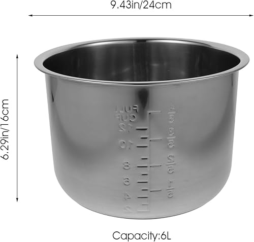 Miniatura 2 de SHERCHPRY Olla para arrocera, olla interior antiadherente, fuente de repuesto para la cocina del hogar (6L)