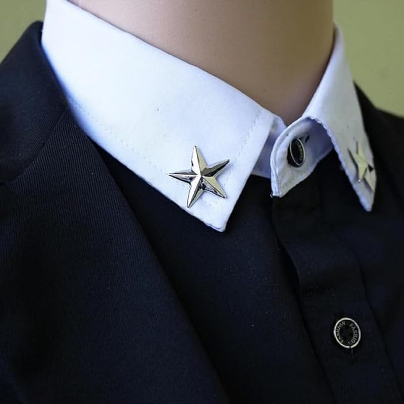 Rhodium Plated 3 Star Lapel Pins Badges