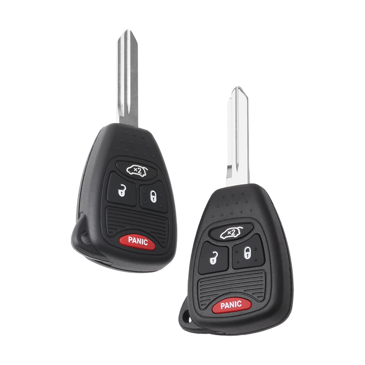 XINXUSONG 2Pcs Car Key Fob Keyless Flip Entry Remote OHT692427AA 4-btn Compatible with Aspen Sebring Avenger Charger Durango Magnum Ram Commander Compass Grand Cherokee OHT692713AA Wrangler