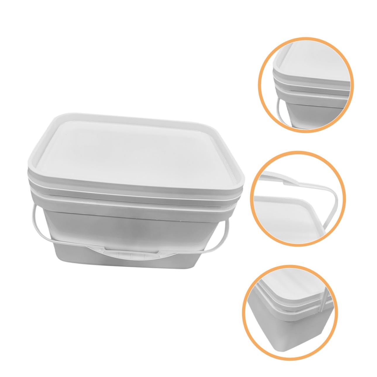Toddmomy Secchiello di Vernice Bianco 10l in Pp con Manico e Coperchio, Facile da Trasportare e Versatile per Uso Multiplo
