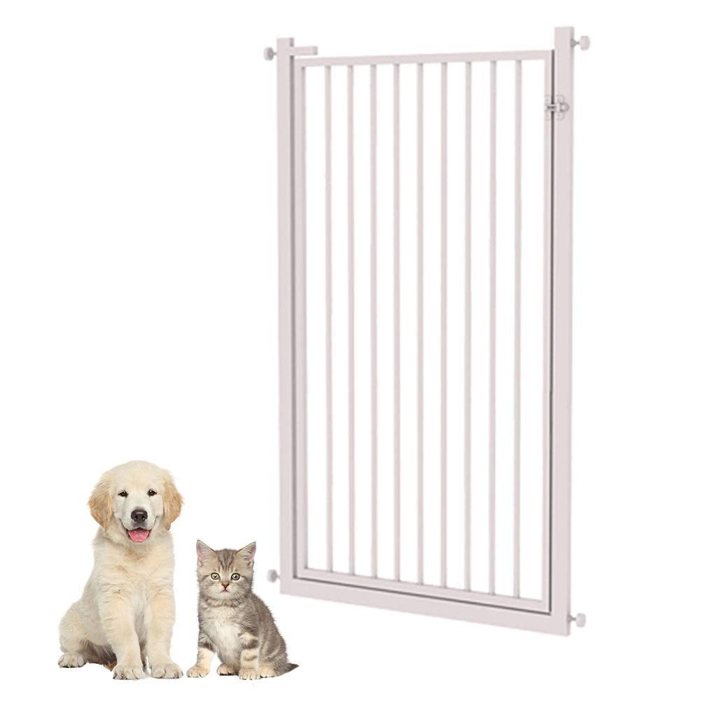 Barrière de sécurité pour bébé blanche, grand portillon pour chien et chat