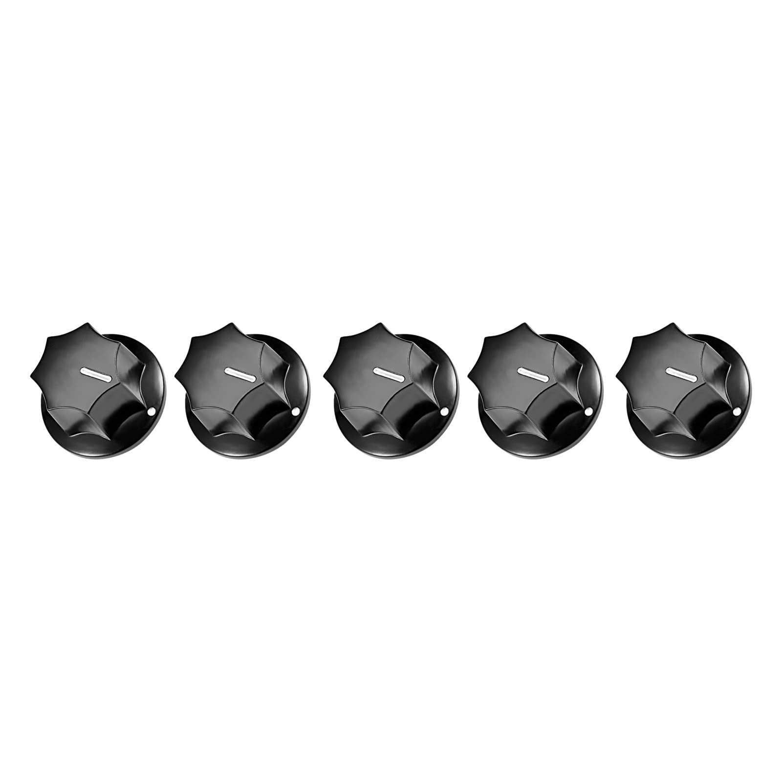 Rebower Potentiometer Control Knob Insert Shaft Switch Knobs, [for Audio Device] - 6mm/Black / 5Pcs