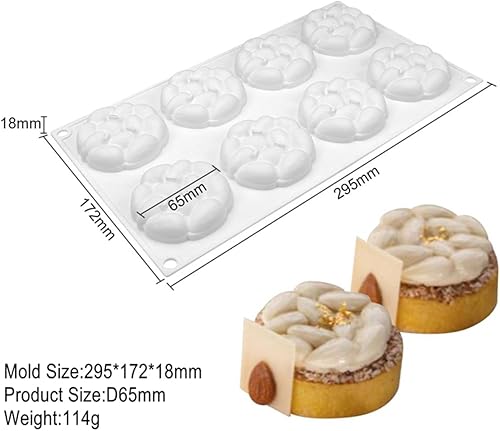 Miniatura 8 de mostsom Moldes de silicona para almendras de chocolate con 8 cavidades para fondant de caramelo de chocolate para molde de jabón y panadero