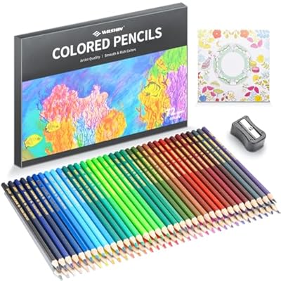 WILSHIN Colouring Pencils Set, 72 Pieces, Profe...