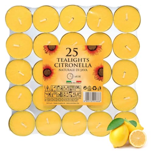 Prices Aladino Citronella Scented Tealight Candles | 25 Pack | 4-Hour Long Burn Time | Natural Insect-Repellent Fragrance | Clean & Smokeless Burn | Perfect for Outdoor & Home Use